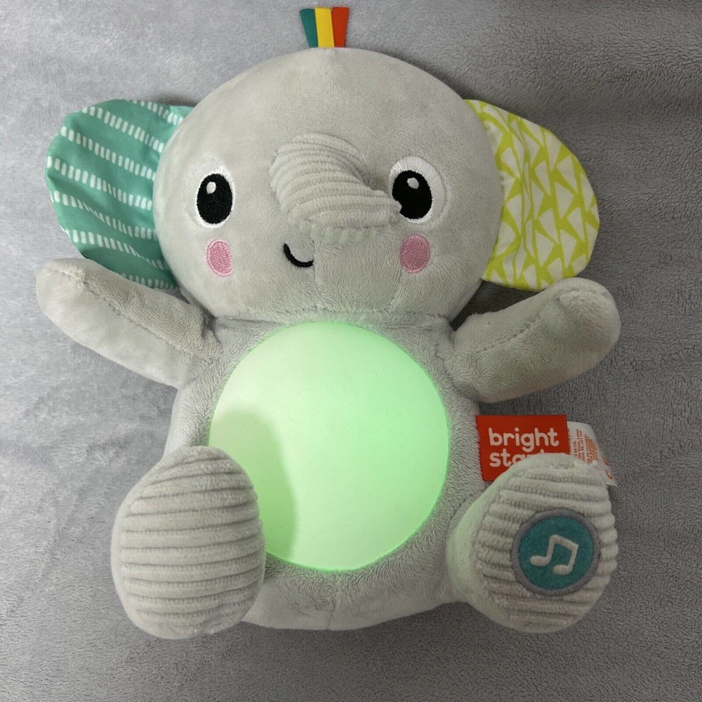 2/$15 ⭐️Hug A Bye Baby Elephant Bright Stars 0+ musical light up soft baby toy - Picture 4 of 5